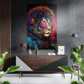 Lion Brushed Aluminum Dibond Wall Art.